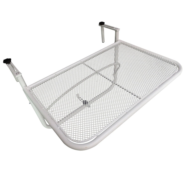 Height-adjustable White metal Balcony hanging table