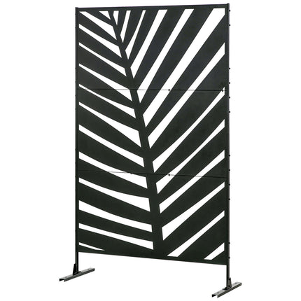Balkonová zástěna, banánový list, 122x198cm, černá ocel