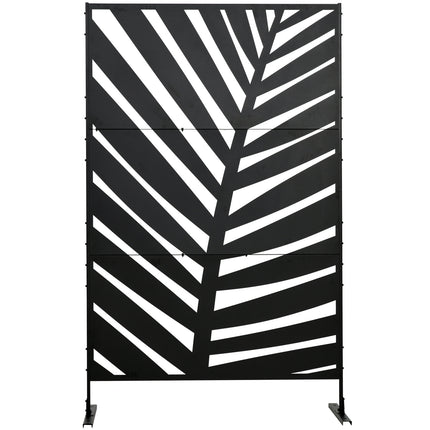 Balkonová zástěna, banánový list, 122x198cm, černá ocel