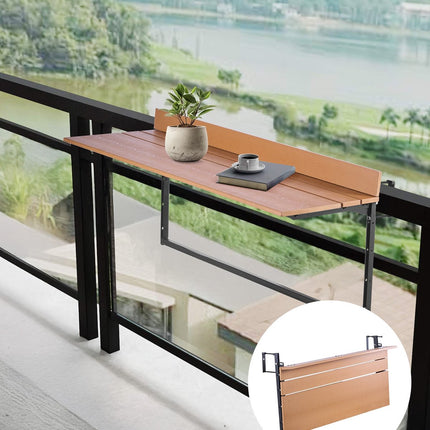 Balcony Railing Hanging Table, Folding, 39 x 15 in