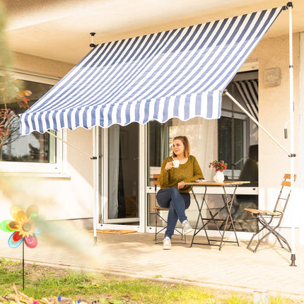 Balcony awning blue/white