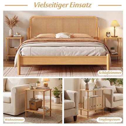 Bambusový 2patrový set odkládacích stolků – 40x30x55 cm, přírodní