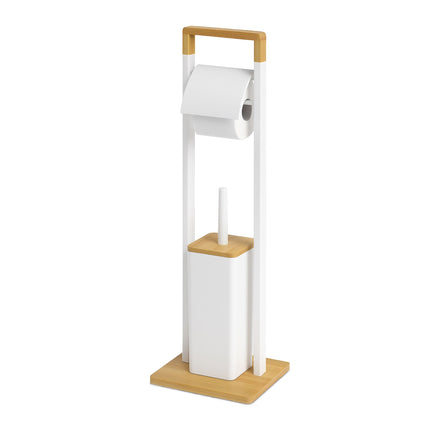 Bambus-Badezimmer-Set mit Toilettenpapierhalter und Bürste