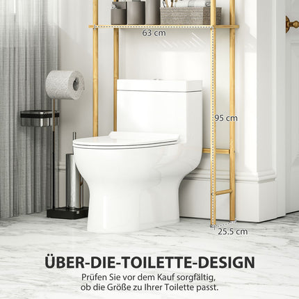 Bambusový koupelnový regál, 3patrový organizér nad WC