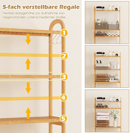 Bambusový koupelnový regál – 3patrový nad WC