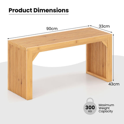 Bambusová lavice pro 2, nosnost 300kg, 90x33x43 cm