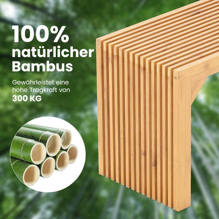 Bambusová lavice pro 2, nosnost 300kg, 90x33x43 cm