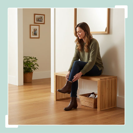 Bamboo Bench for Hallway, Bathroom, Kitchen