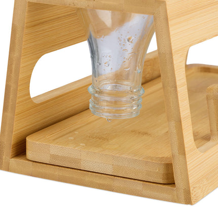 Bamboo Bottle Drying Rack with Drip Tray, 3 Slots
