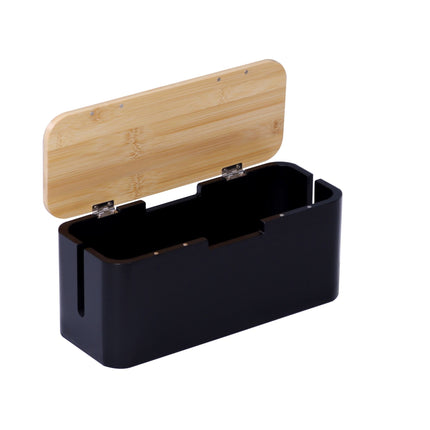 Bambusový box na kabely s magnetickým víkem, pro 6zásuvkovou lištu
