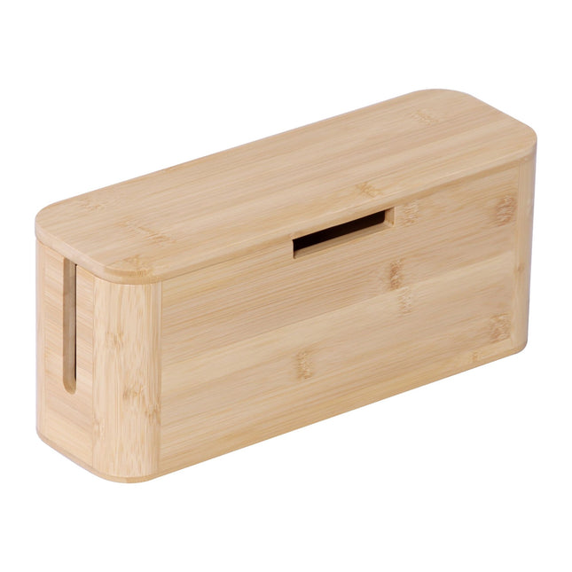 Bambusový box na kabely s magnetickým víkem – uspořádá a chrání