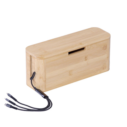 Bambusový box na kabely s magnetickým víkem – uspořádá a chrání