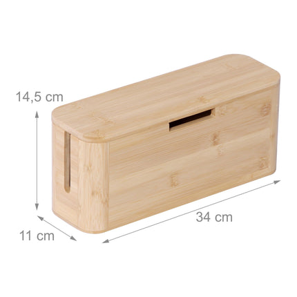 Bambusový box na kabely s magnetickým víkem – uspořádá a chrání