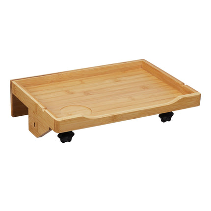 Bamboo Clamp-On Bedside Shelf with Cup Holder