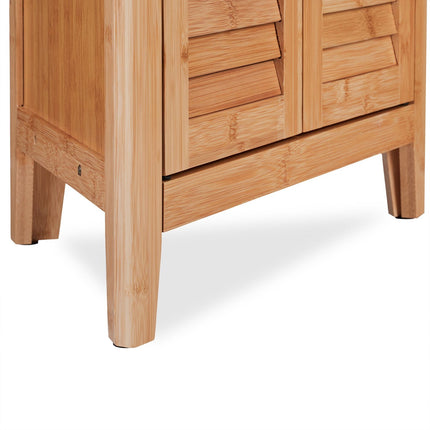 Bamboo Corner Cabinet – 3 Shelves, Lamella Doors