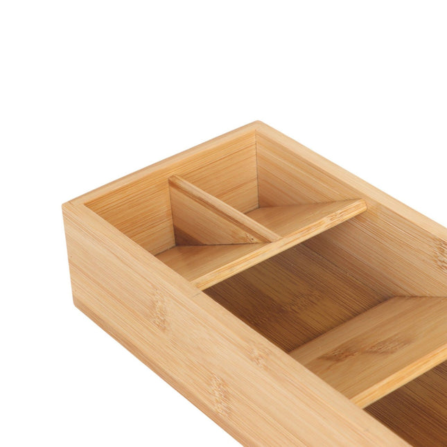 Bambusový příborník, 5 přihrádek, úsporný design
