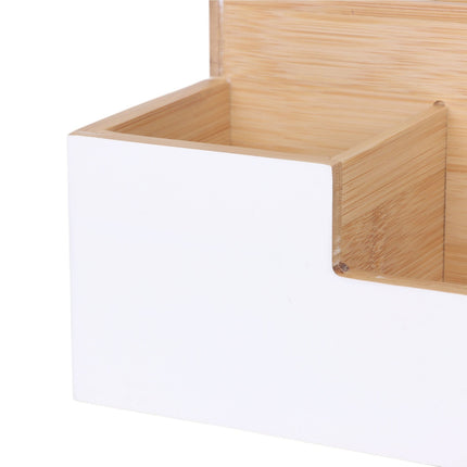 Bamboo Desk Organiser, 7 Slots – Office, Kitchen, Bathroom