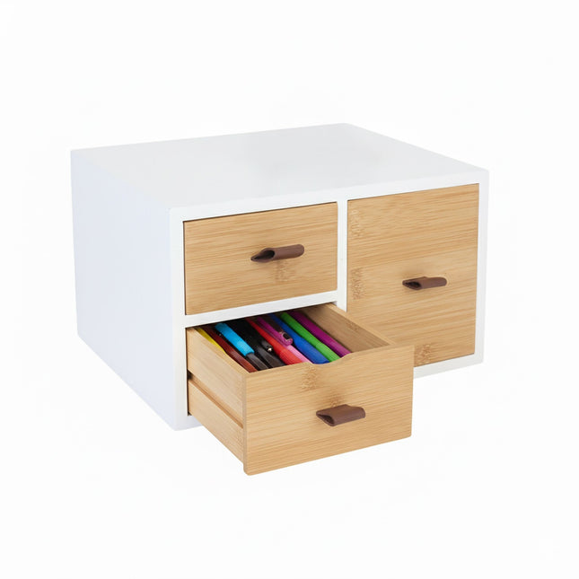 Bamboe ladebox - 3 ruime lades, veelzijdige organizer
