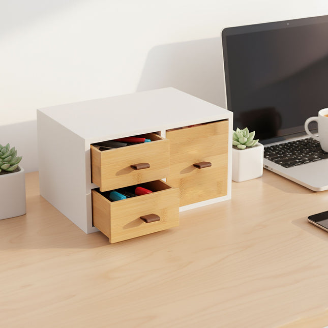 Bamboe ladebox - 3 ruime lades, veelzijdige organizer