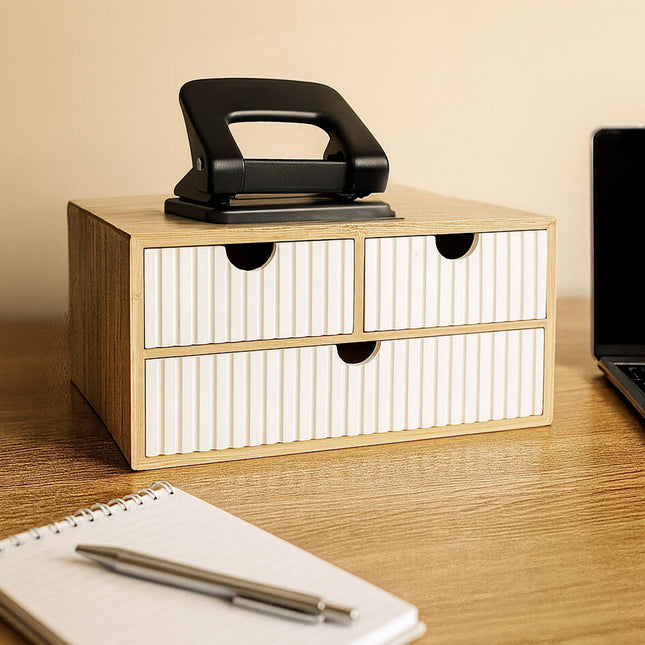 Lade-organizer van bamboe, 3 lades, multifunctioneel