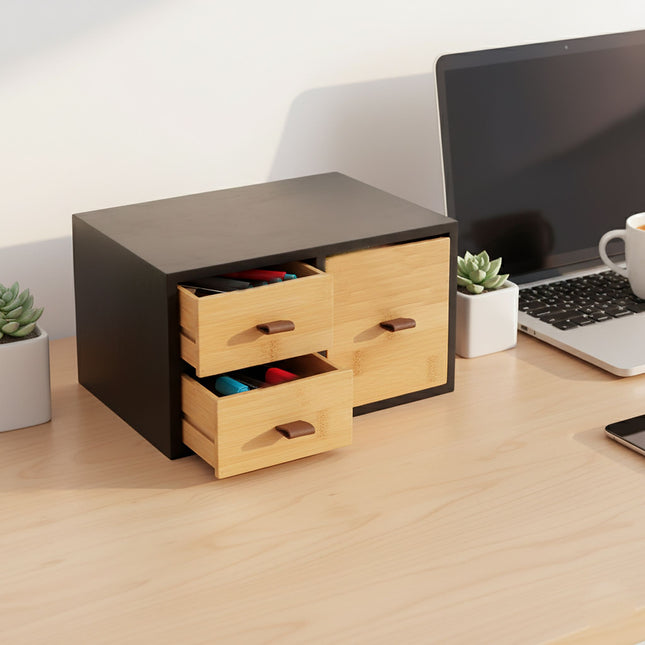 Bamboe ladebox met 3 lades