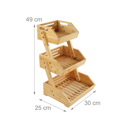 Bamboo Fruit Stand – Tiered Storage for Kitchen & Pantry