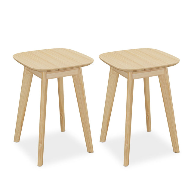 Bamboo Kitchen Stools, Set of 2, Moisture-Resistant