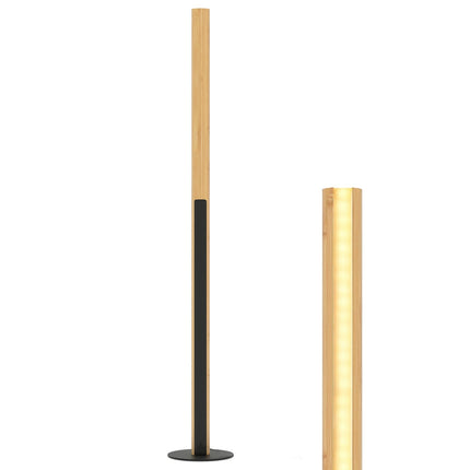 Bambusová LED stojací lampa, stmívatelná s nožním vypínačem, 122 cm