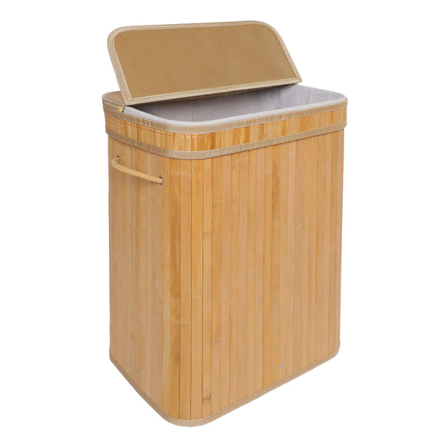 Bamboo Laundry Bin with Lid, Large, 72L Capacity