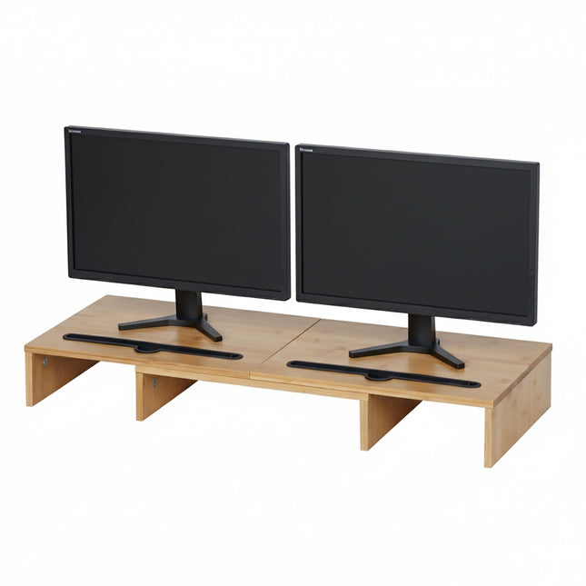 Bambusový podstavec pod monitor – nastavitelný, pro 2 obrazovky
