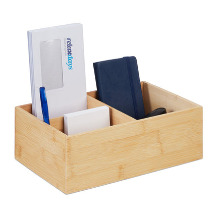 Bambusový úložný box se 3 přihrádkami