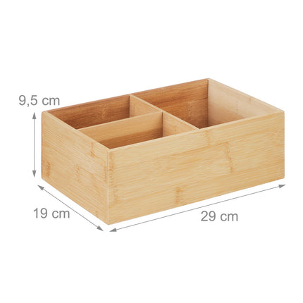 Bambusový úložný box se 3 přihrádkami