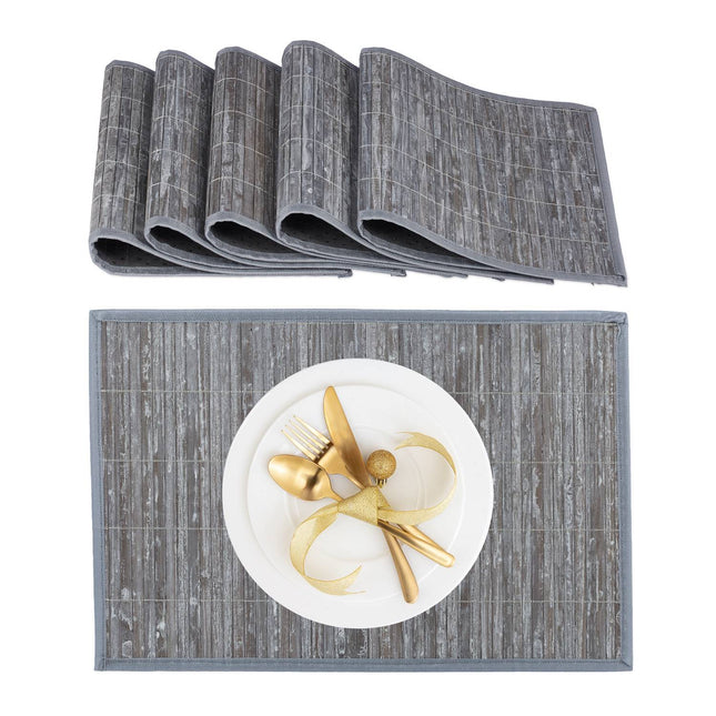 Platzsets aus Bambus-Polyester, 6er-Set mit Untersetzern