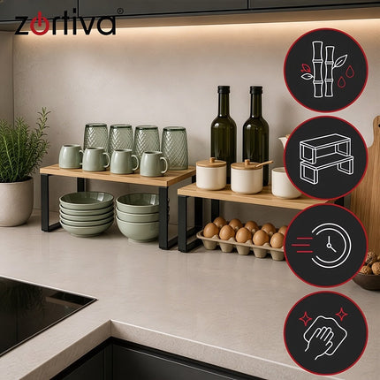 Bamboo Shelf Units for the Kitchen – Set of 2