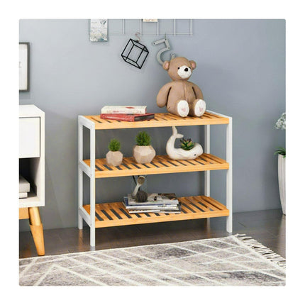 Bambusový botník, 3patrový, úsporný design