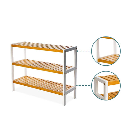 Bambusový botník, 3patrový, úsporný design