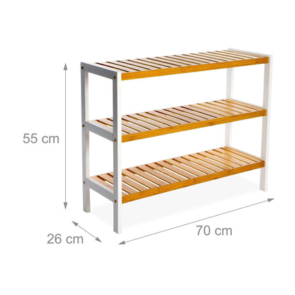 Bambusový botník, 3patrový, úsporný design