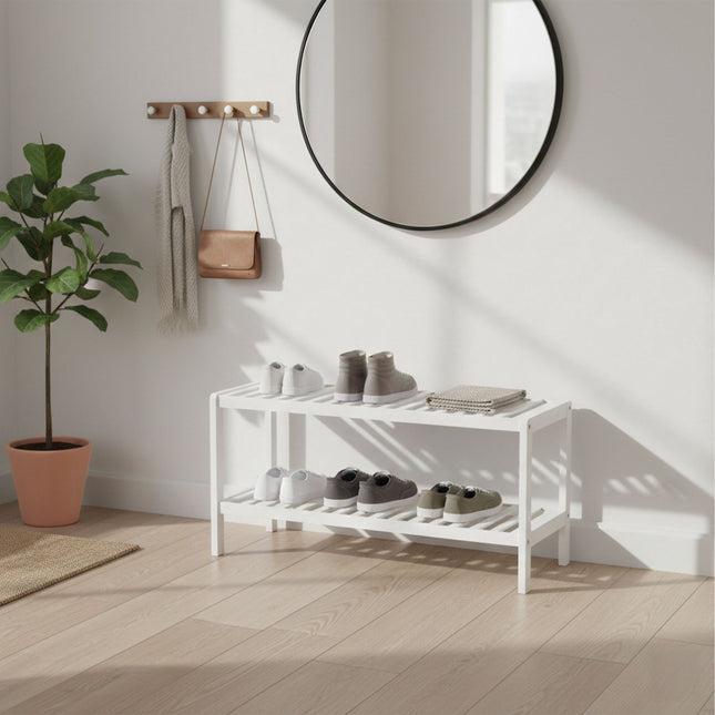 Bambusový botník, 3patrový, úsporný design
