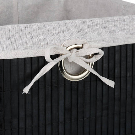 Bamboo Storage Baskets with Fabric Lining, Set of 3
