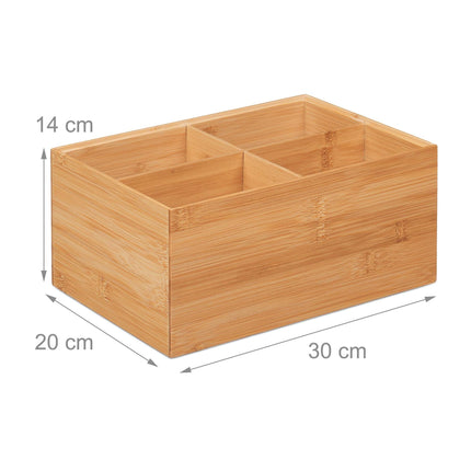 Bambusový úložný box, 4 přihrádky