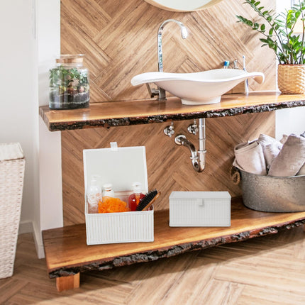 Bambusové úložné boxy, sada 2 ks – univerzální, s víkem