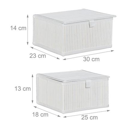 Bambusové úložné boxy, sada 2 ks – univerzální, s víkem