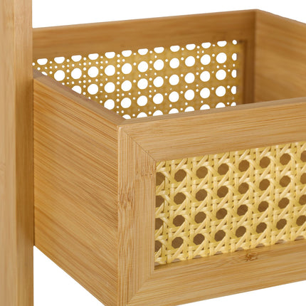 Bambusový úložný regál – 3patrový, ratanový design