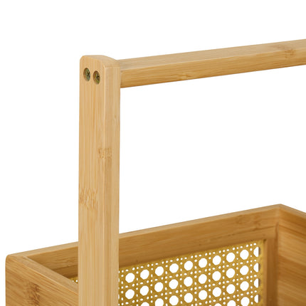 Bambusový úložný regál – 3patrový, ratanový design