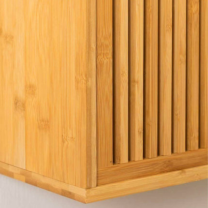 Bamboo Wall Cabinet with Sliding Doors – Natural Finish
