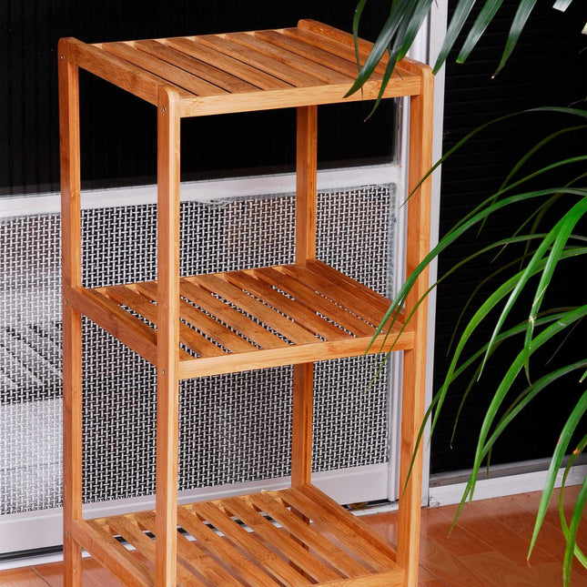 Badkamerplank van bamboe met 3 planken