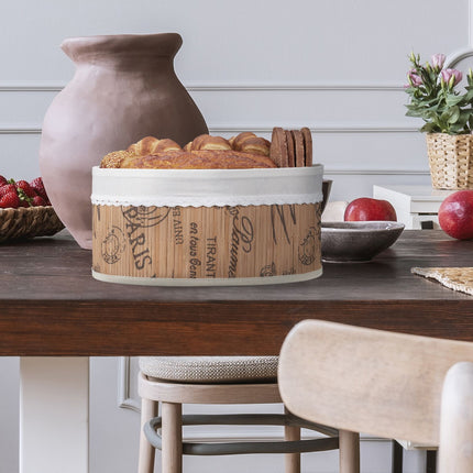 Bamboo bread basket with fabric insert