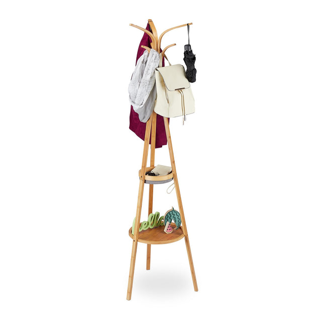 Bamboe kledinghanger met planken