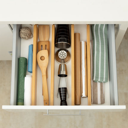 Bamboo drawer dividers - set of 4