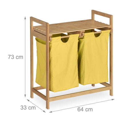 Bamboo laundry basket shelf